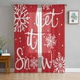 thumbnail image 1 of Christmas Red Sheer Curtains 84 Inches Long, Winter Snowflakes Merry Xmas New Year Light Filtering Window Curtains for Living Room/Bedroom, Rod Pocket Voile Sheer Drapes, 52"W x 84"L, 2 Panels, 1 of 9