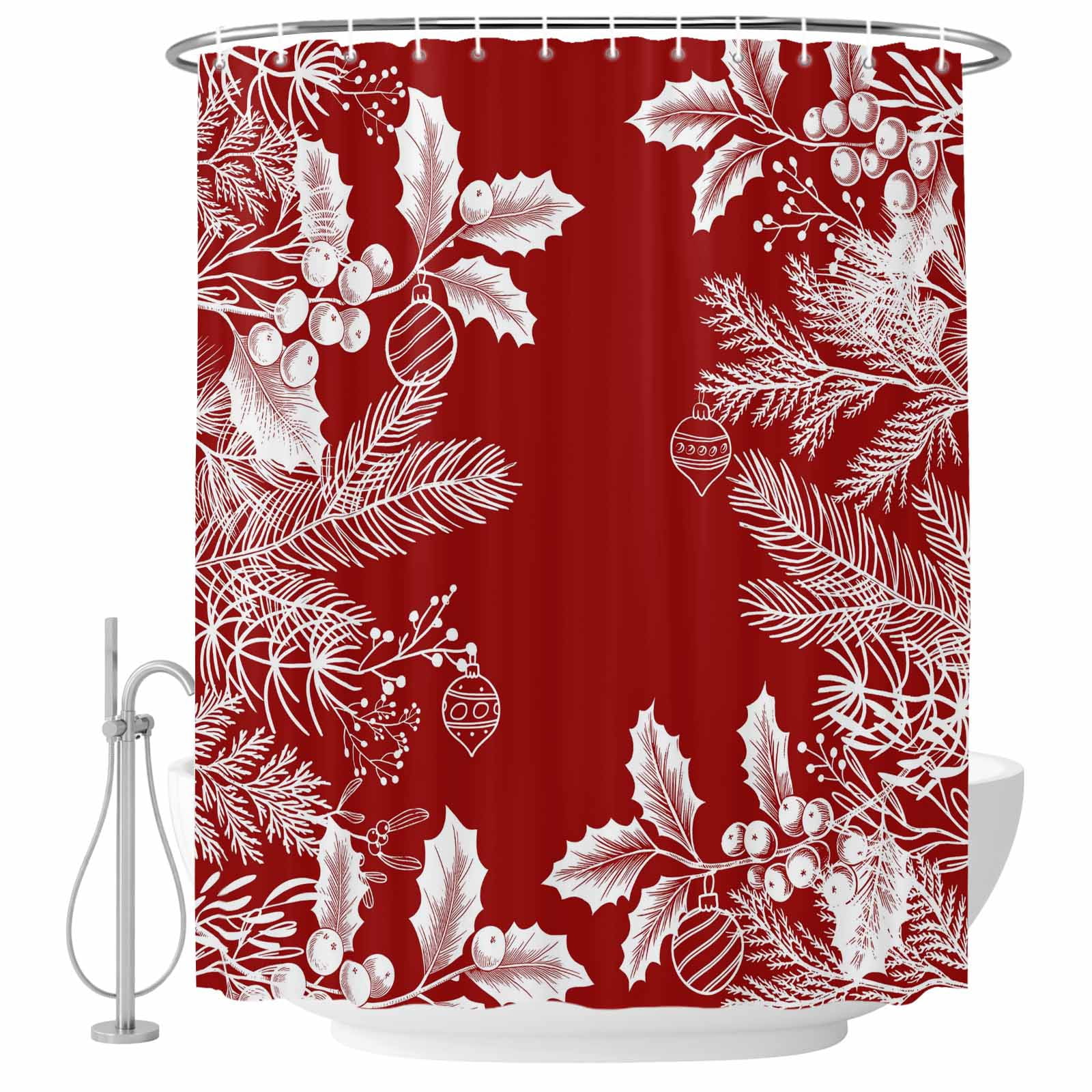 Red Shower Curtain Setnull