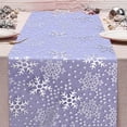 thumbnail image 1 of Christmas Red Snowflake Table Runner 108 Inch Sparkly Red Foil Glitter Metallic Mesh Runners Dining Kitchen Table Decorations for Seasonal Winter Xmas Festival Holiday Home Party, 1 of 6
