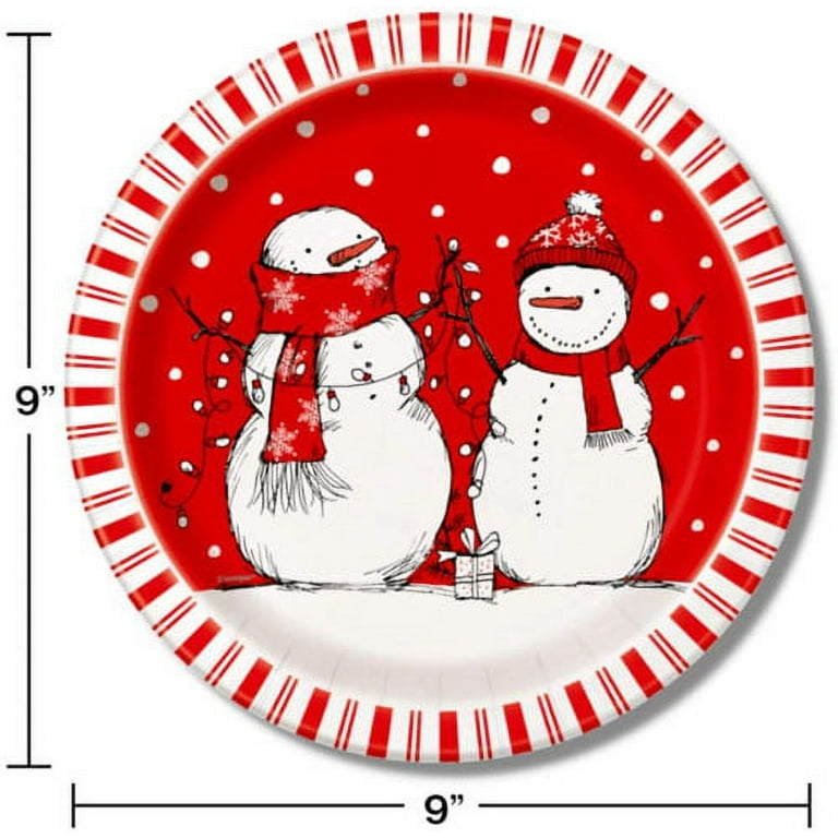 9 Christmas Red Striped Dinner Paper Plates 8pk by Place & Time