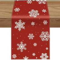 Christmas Red Table Runner Snowflake Christmas Winter Holiday Classic Christmas Decoration for Home Indoor and Outdoor Living Room Kitchen Table (14x72 Inch)