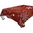 thumbnail image 1 of Christmas Red Tablecloth,Red Gold Snowflakes Rectangle Modern Table Linen Cloth Cover for Xmas Kitchen Dining Room Party Home Decor,60x120, 1 of 7