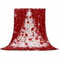 thumbnail image 1 of Christmas Red Throw Flannel Blanket 32x48In White Xmas Tree Winter Snowflakes Super Soft Cozy Bed Blanket, Lightweight Plush Fuzzy Bed Throw for Bedroom Sofa Couch Living Room, 1 of 4