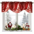 thumbnail image 1 of Christmas Red Tie Up Valances Curtain, Star Shiny Xmas Tree Winter Sky Snow Farmhouse Adjustable Rod Pocket Short Window Treatment Tie Up Curtains Valances for Kitchen Living Room Bathroom 54x18 In, 1 of 9