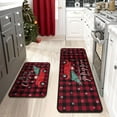 thumbnail image 1 of Christmas Red Truck Kitchen Rugs Set 2 Pieces Non Skid Kitchen Floor Rug and Mat Buffalo Plaid Check Merry Christmas Kitchen Rugs and Mats Carpets for Xmas Floor Decor 17"x47"+17"x30", 1 of 6
