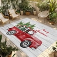 thumbnail image 1 of Christmas Red Truck Outdoor Rug for Patio/Deck/Porch, Non-Slip Large Area Rug 6 x 9 Ft, Xmas Pine Tree Cute Cow Farmhouse Wooden Indoor Outdoor Rugs Washable Area Rugs, Camping Rug Carpet Runner, 1 of 8