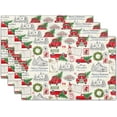 thumbnail image 1 of Christmas Red Truck Placemats Set of 4 Xmas Tree Pattern Place Mats 12x18 Inch Seasonal Winter Holiday Washable Table Mats for Home Party Kitchen Dining, 1 of 8
