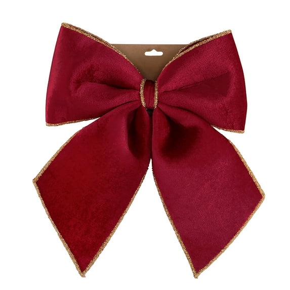 Christmas Red Velvet Bows 12" × 10" Decorative Holiday Bows for Wreath, Garland, Tree, Indoor Outdoor Xmas Decorations, Wine, Bow
