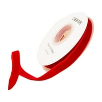 Christmas Red Velvet Ribbon with Wired Edges for Holiday Gift Wrapping DIY Decor 1cm Wide 10 Yards Flocking