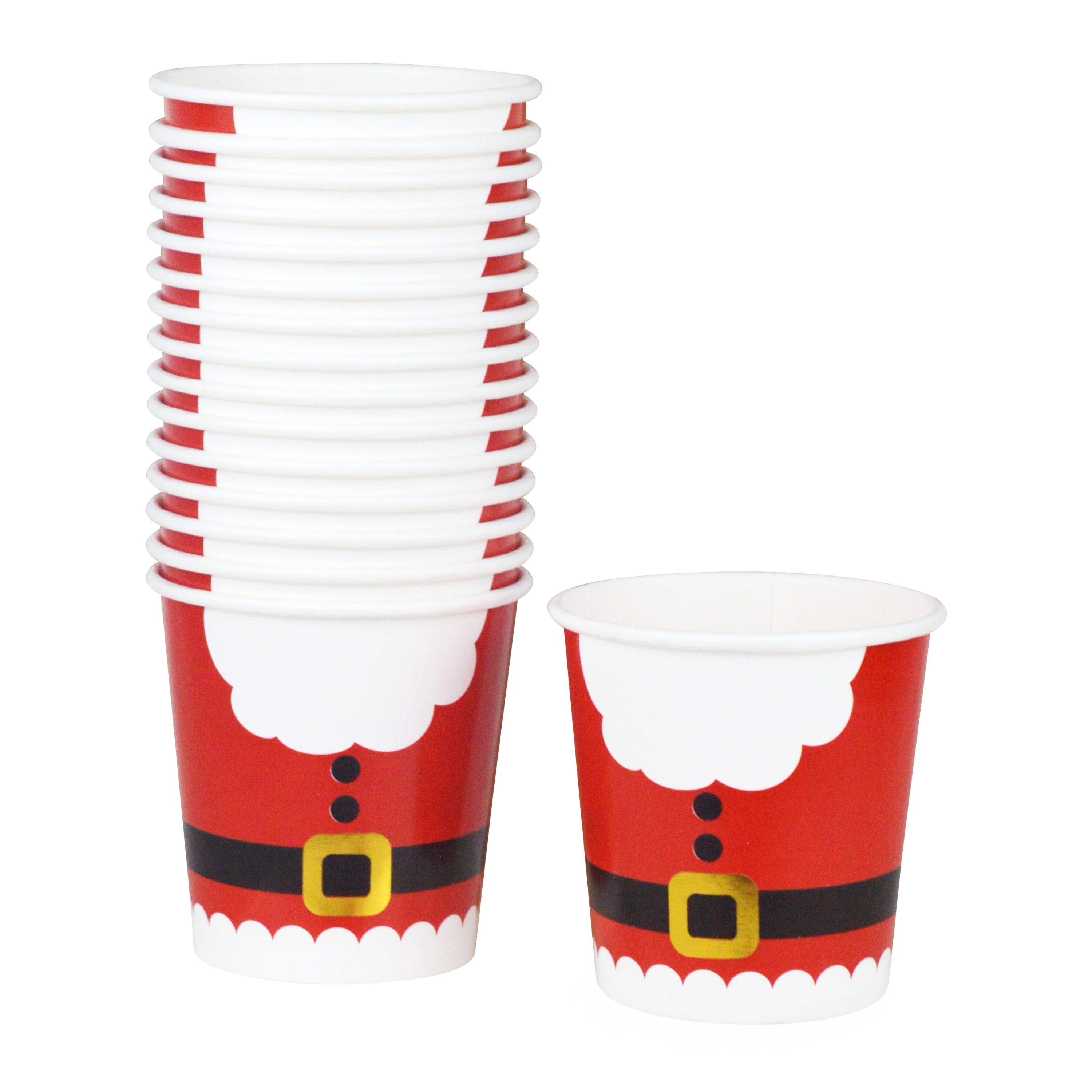 Christmas Red and White Santa Paper Mini Cups, 16 Count, by Holiday Time
