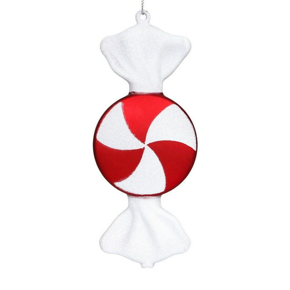 Christmas Red and White Candies Pendant Xmas Party Candy Cane Gift Tags Hanging Ornaments Decorations for Tree Home Wall Holiday Favors Supplies Decor