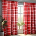 thumbnail image 1 of Christmas Red Window Curtains Red and White Tartan Plaid Curtain Farmhouse Xmas Window Drapes for Living Room Bathroom Home Decoration, 1 of 6