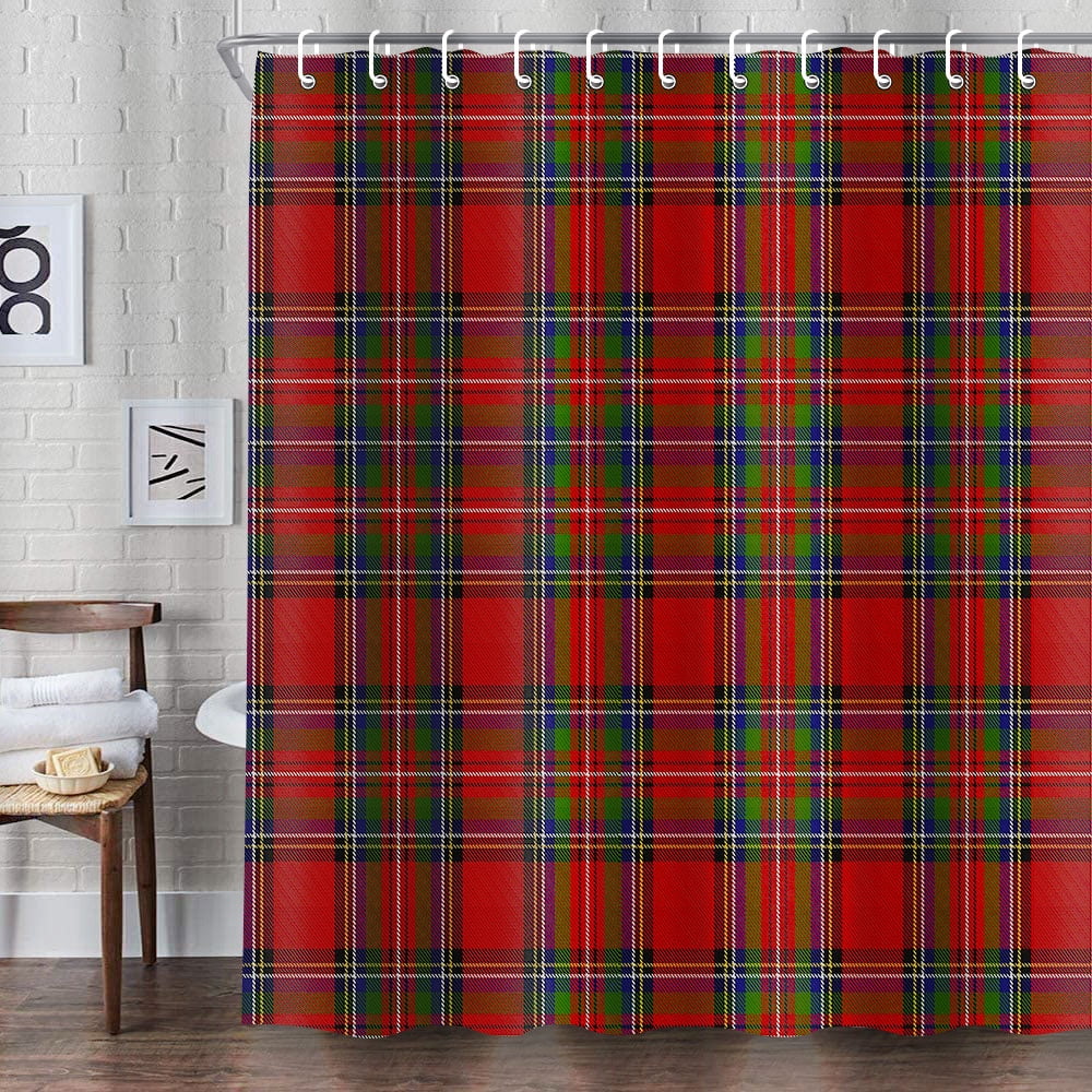 Christmas Red and Green Buffalo Plaid Shower Curtain, Merry Christmas ...