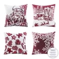 thumbnail image 1 of Christmas Red and White Printed Decorative Holiday Series Throw Pillow with inserts, Red and White, 18" x 18", Set of 4, 1 of 3