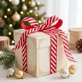 thumbnail image 1 of Christmas Red and White Stripe Polyester Grosgrain Ribbon for Gift Wrapping, Holiday Bows and Crafts, 1 of 6