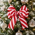thumbnail image 1 of Christmas Red and White Stripe Polyester Grosgrain Ribbon for Gift Wrapping, Holiday Bows and Crafts, 1 of 6