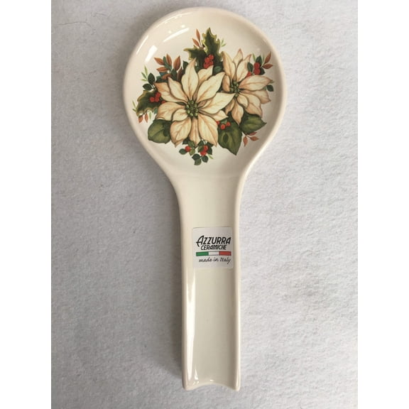 Christmas Red or White Poinsettia Spoon Rest