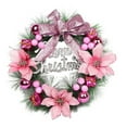 thumbnail image 1 of Christmas Reef Pine Tree Wreath, Pre-Lit Blue and White Artificial Christmas Wreath with Ornaments, Pine Cones, Berries, Bow for Front Door, Wall, Window Decor Valentine decorations, 1 of 6