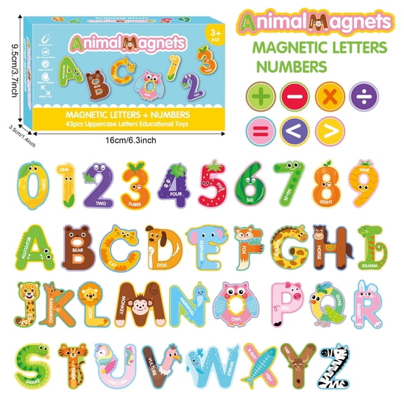 Christmas Refrigerator Magnets Set, Holiday Magnetic Letters & Numbers for Fridge Decoration, Reusable Magnetic Christmas Décor for Home Kitchen Office (Gift Box)