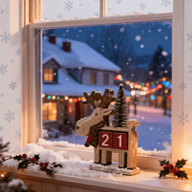Christmas Reindeer Advent Calendar: Wooden Design with Size Details for Holiday Countdown