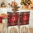 thumbnail image 1 of Christmas Reindeer Chair Covers Set of 4 Gold Snowflakes Winter Red Fantasy Chair Back Covers Stretch Removable Washable Slipcovers Protector for Dining Room Kitchen Party Decor, 1 of 5