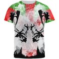 thumbnail image 1 of Christmas Reindeer Distressed Splatter All Over Mens T Shirt, 1 of 2