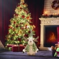 thumbnail image 1 of Christmas Reindeer Doll, Green Fabric Four-Legded Standing Decoration for Holiday Mantle and Tabletop Decor, 1 of 7