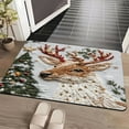 thumbnail image 1 of Christmas Reindeer Doormat Woven Design Diatom Mud Bathroom Mat Holiday Decor Entryway Rug Non Slip Floor Mat 24x16 Inches, 1 of 5