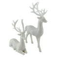 thumbnail image 1 of Christmas Reindeer Figurines Decorations Sitting & Standing Deer Statues Elk Figurine for Home Table Decor Wine Cabinet, 2Pcs, White, 1 of 6