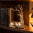 thumbnail image 1 of Christmas Reindeer Figurines, Gold Christmas Deer Statue Sculpture Crafts Collection, Table Centerpiece Decor Ornaments for Mantle Xmas Decor, 1 of 7