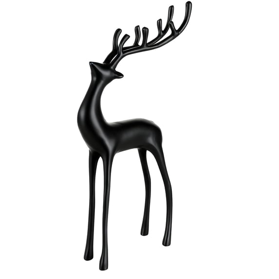 Christmas Reindeer Figurines Home Decor Tabletop Modern Statues for Living Room Bedroom Office Garden Backyard Decoration 9.8 Inches