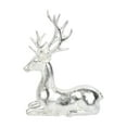 thumbnail image 1 of Christmas Reindeer Figurines Small Silver Deer Decorative Statues Resting Lucky Deer Sculptures for Indoor Home Decor Tabletop Mantle Cabinet Desktop Office, 1 of 6