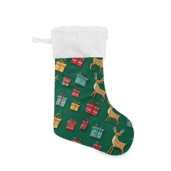 Christmas Reindeer Gift Vector Christmas Stockings Large Capacity 18 inch Gift Bag with Hook Xmas Holiday Decor 2 Pack