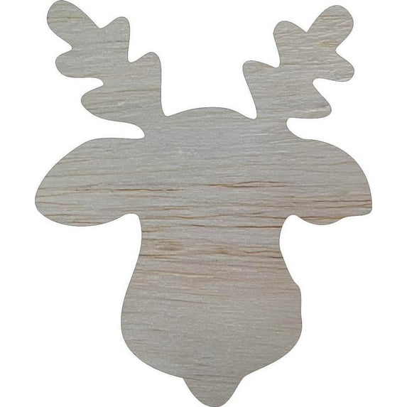 Christmas Reindeer Head Wood Shape, 6'' Blank Craft