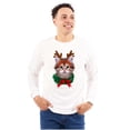 thumbnail image 1 of Christmas Reindeer Kitten Adorable Long Sleeve TShirt Men Women Brisco Brands S, 1 of 6