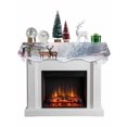 thumbnail image 1 of Christmas Reindeer Mantel Scarf Fireplace Decorations for Living Room, Snowy Forest Winter Trees Pink Sunset Lake Fireplace Mantel Scarf Cover Runner for Thanksgiving/Christmas Decor 90"x17", 1 of 6