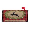thumbnail image 1 of Christmas Reindeer On Buffalo Texture Magnetic Mailbox Cover MailWraps Garden Yard Home Decor for Outside Oversized-25.5" x20.8", 1 of 5