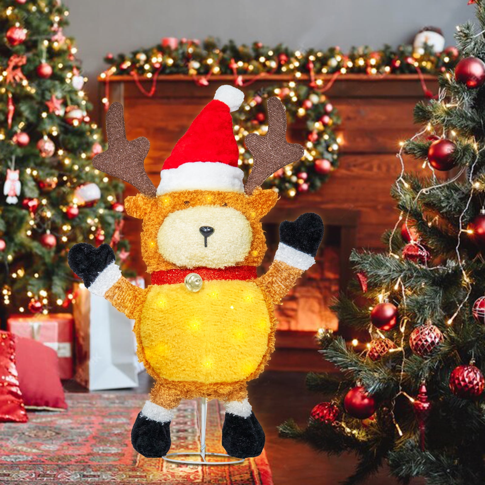 Christmas Reindeer Outdoor Lighted Decoration, 3.2 FT Xmas Warm LED