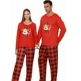 thumbnail image 1 of ZEFORTEX Christmas Reindeer Pattern Matching Pajamas - Holiday Long-Sleeved Set (Red Version), 1 of 9