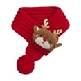thumbnail image 1 of Christmas Reindeer Pattern Pet Scarf, Red Knitted Winter Scarf, Holiday Pet Accessory, 1 of 6