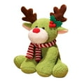 thumbnail image 1 of Christmas Reindeer Plush Toy, 12.59in Soft Stuffed Animal Doll for Kids, Holiday Themed Gift for Children, Cuddly Festive Throw Pillow Decor(Green), 1 of 5