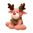 thumbnail image 1 of Christmas Reindeer Plush Toy, 12.59in Soft Stuffed Animal Doll for Kids, Holiday Themed Gift for Children, Cuddly Festive Throw Pillow Decor(Pink), 1 of 5