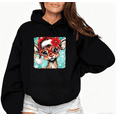 thumbnail image 1 of Christmas Reindeer Red Nose Graphic Tee T-Shirt Top Print Comfortable Hooded long-sleeved Black S-2XL, 1 of 7