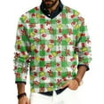 thumbnail image 1 of Christmas Reindeer Shirt Men'S Crewnecks Ugly Christmas Sweatshirt With Fleece Liner Light Green XXXL, 1 of 4