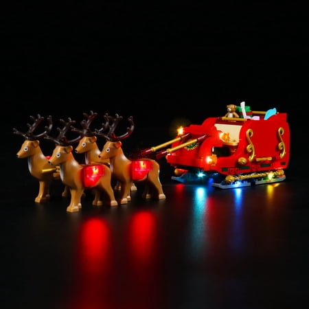 Christmas Reindeer Sleigh Led Lighting Kit- Compatible with Legos 40499 Building Blocks Model
