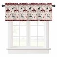 Christmas Reindeer and Snowflakes Burlap Texture Window Valances