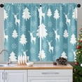 thumbnail image 1 of Christmas Reindeer Snowflakes Kitchen Curtains Set of 2, Tree Deer Winter Short Window Curtains, Window Treatment Tier Curtains for Kitchen Over Sink Dining Room Decor (26x36 Inch), 1 of 6
