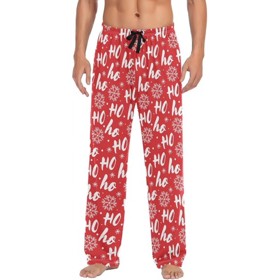 Christmas Reindeer Squirrel Pajama Pants Mens Lounge Pants Super Soft Men Pajama Bottoms with Drawstring & Pockets