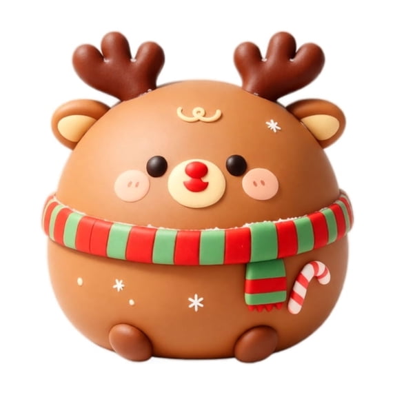 Christmas Reindeer Squishy Fidget Toy Crunchy Squishy Slow Rising Stress Ball for Kids Adults Anti-Stress Anxiety Relief Party Favor Goodie Bag Stocking Stuffer Desk Decoration