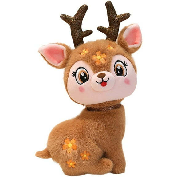 Christmas Reindeer Stuffed Animal, Soft Plush Deer Doll Holiday Decor Pillow for Couch & Bed